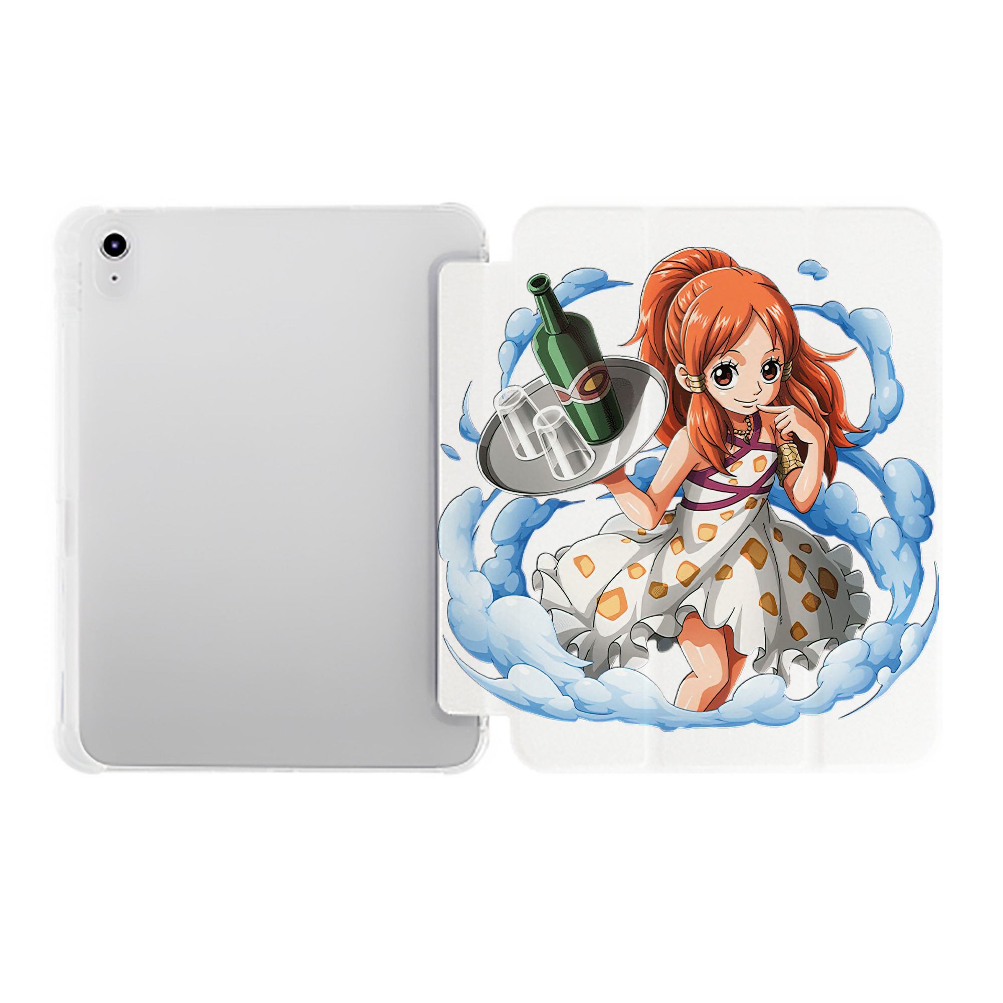 （画像用） ワンピース ナミ ONE PIECE Nami IPad ケース ペン収納付き 三つ折りスタンド PUレザー×シリコン 対応機種9.5/10.5/10.9インチ